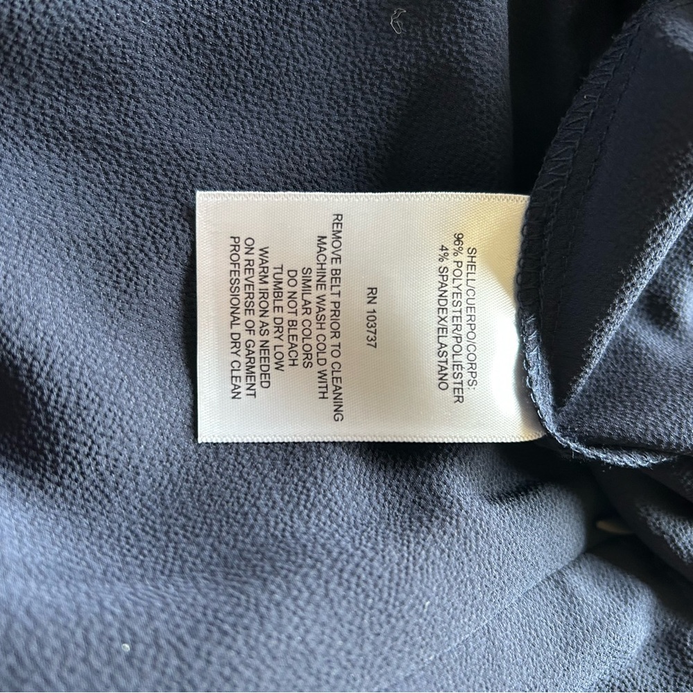 NEW Donna Morgan Crepe jumpsuit 10 wide leg cropped V-neck tie lightweight blue - Picture 8 of 15